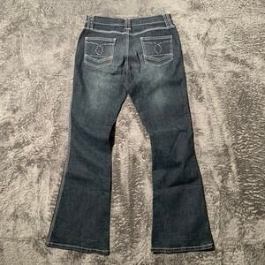 Y2K Grunge Black Flare Jeans‎ With embroidery